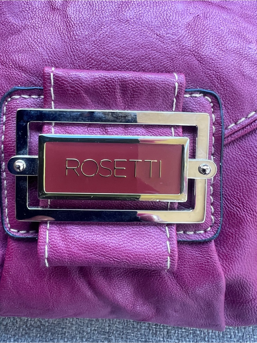 Rosetti Shoulder Bag New Burgundy Magenta Faux Leather Purse Silver Chain Strap - Picture 4 of 8